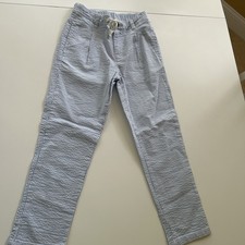 Janie and Jack Boys Baby Blue White Stripe Seersucker Pant 6 Summer 100 Cotton