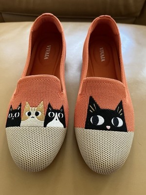 Vivaia Audrey Rural Cat Slip On Loafers Womens Size 5 (EU 35) Apricot/Nude NEW