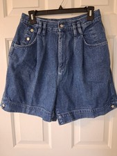 VTG Gitano Mom Jean Shorts 90s Y2K Ribcage Denim Pleated Cotton Fits sz 8 USA