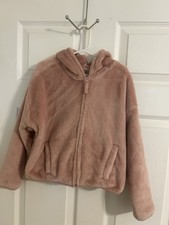 OshKosh B'gosh Girls Hooded Fleece Jacket Pink Zip Size 7/7A