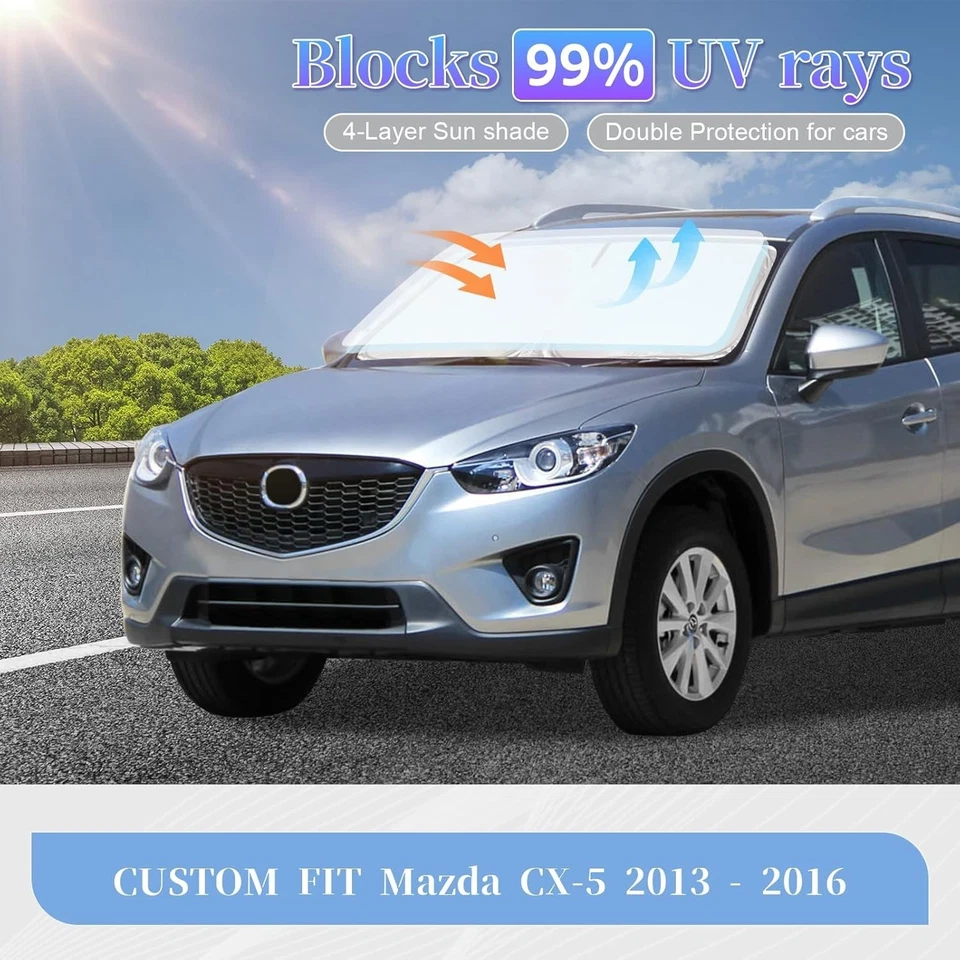 Custom Fit 4-Layer Sun Shade for Mazda CX-5 (2013-2016) - Ultimate UV Blocker Foto 4 de 4