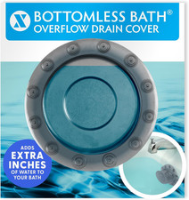Bottomless Bath Overflow Drain Cover for Tub, Adds Inches of Wa