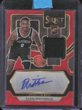 2023-24 Select #RJ-WHT Dariq Whitehead Rookie Jersey Autographs Red Wave