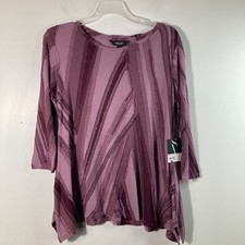 Womens Simply Vera Vera Wang Textured Tee Festive Violet XS 1/2 sleeve NWT