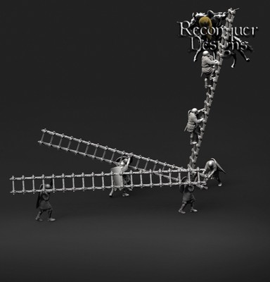 1:72 Mittelalter Belagerungsleiterträger Tabletop Gaming Miniaturen