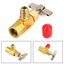 1/2 ACME Gewinde Messing R134a K&auml;ltemittel Hahn Ventil Flaschen&ouml;ffner Adapter