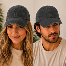 Vintage Washed Charcoal Gray Dad Hat Adjustable Cotton Twill Baseball Cap Unisex