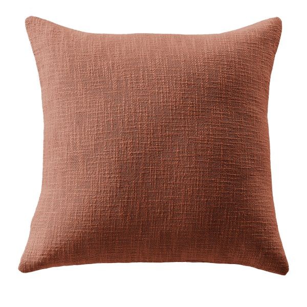 Coussin 60x60 cm coton terracotta déhoussable pour un nettoyage facile et un grand confort