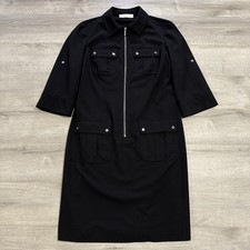 Michael Kors Shirt Dress Women’s Black Zip Front Utility Style No Size Tag