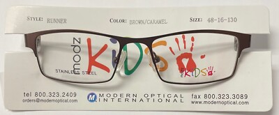 EYEGLASSES for BOYS MODERN OPTICAL RUNNER BROWN/CARAMEL SPRING HINGE FAST SHIP