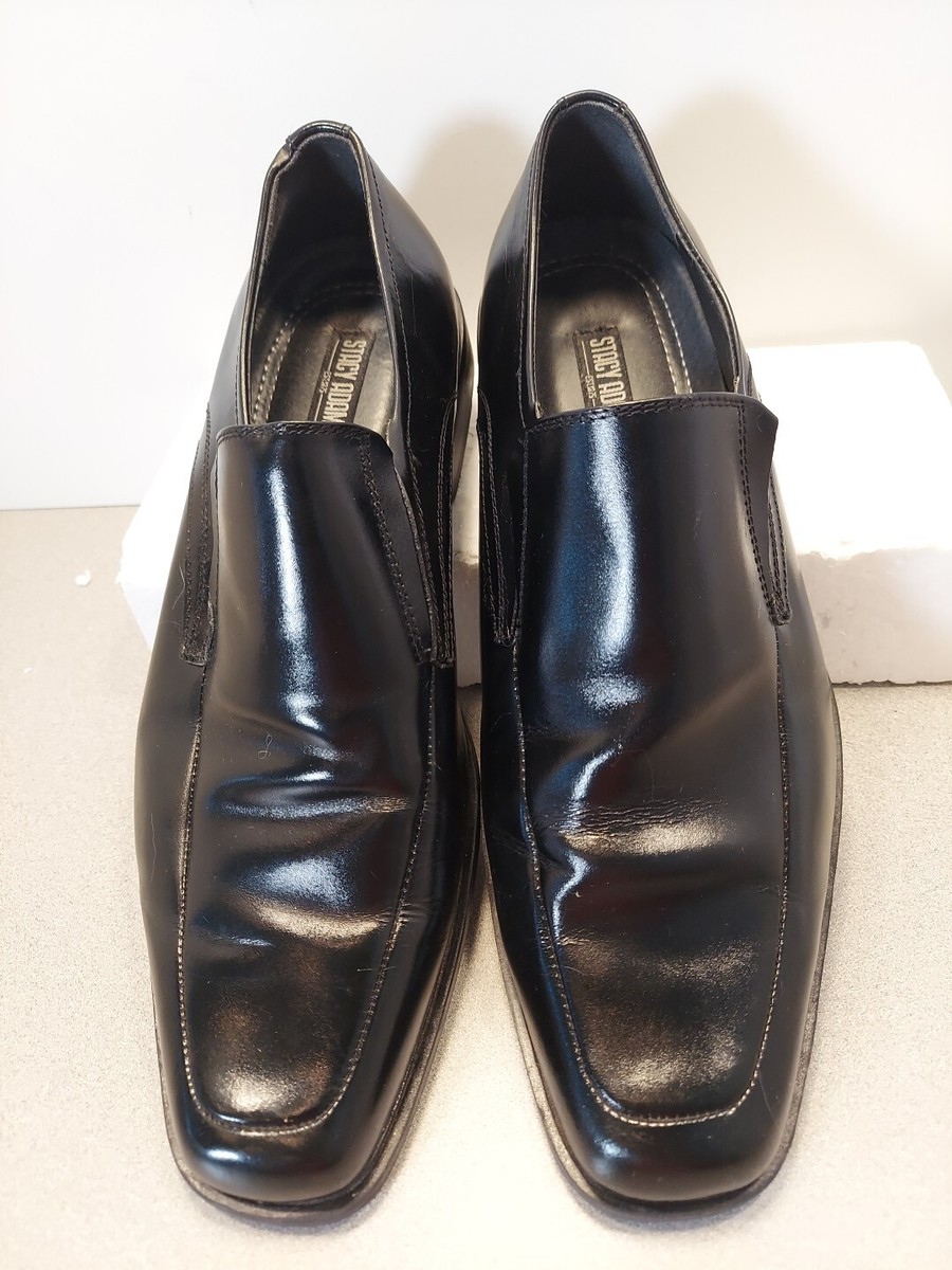 Mens STACY ADAMS Black Leather Square Toe Slip-On Dress Shoe  display picture 3