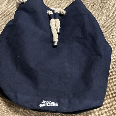 Jean Paul Gaultier Navy Nautical Canvas Duffle Backpack  display picture 2