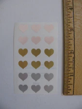 Mrs. Grossman's Stickers LUSTER HEARTS Pink Gold Silver 2" X 3.25" 1 Mod NEW