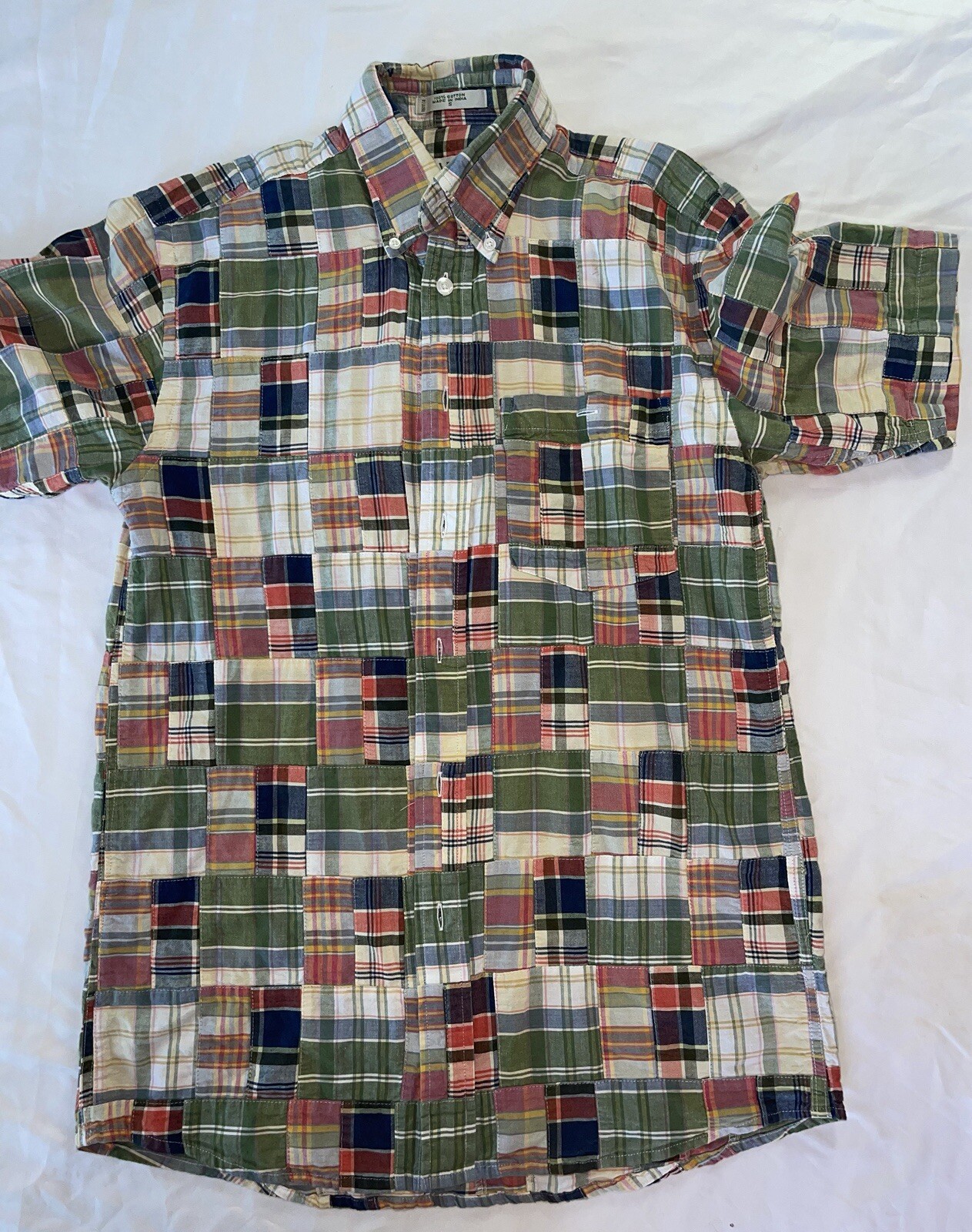 Orvis Madras Patchwork Indian Cotton Button-Down … - image 2