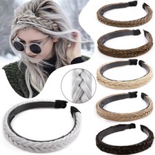 Women Hair Braided Plaited Headband Synthetic Plait Hairband Hairwear as Human