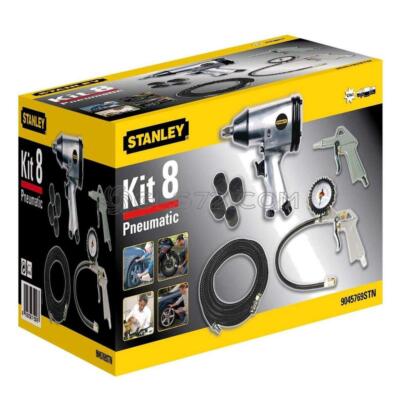 STANLEY KIT 8 PIECES TYRES ACCESSORIES TYRES AIR COMPRESSOR STARER