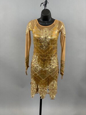gold latin dance dress Latin/Rhythm Dance Competition Dresses