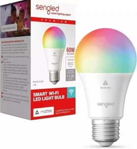60W LED Smart Light Bulb (A19) Matter-Enabled Multicolor Works w/Alexa 2