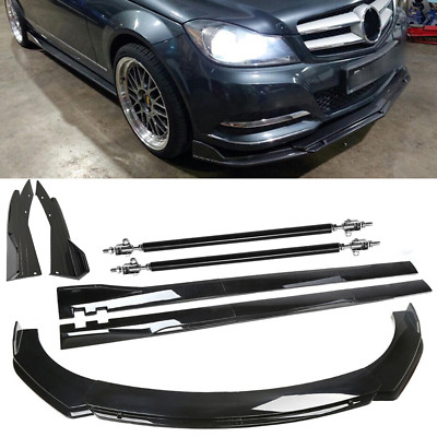 Front Bumper Body Kit Spoiler Splitter Glossy Black For Bens 2.2m(86.6'') H