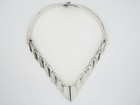 AMAZING VINTAGE 60's TAXCO MODERNIST STERLING SILVER NECKLACE  ~ 15" / 155g
