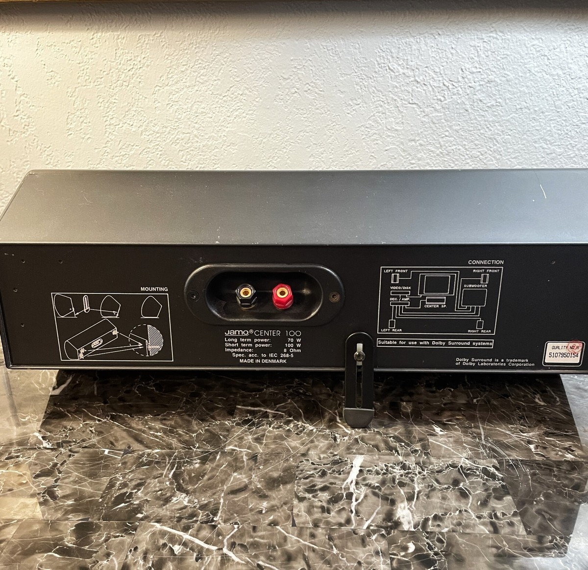JAMO 100 Surround Sound Center Channel Speaker 100 watts-Excellent 