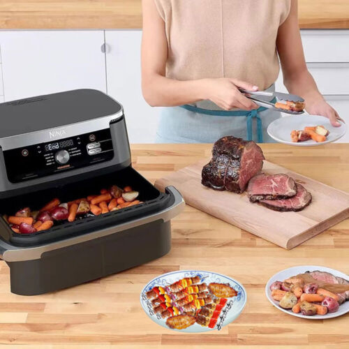 2 in 1 Stainless Steel Air Fryer Rack for Ninja Foodi Flexdrawer AF500UK 10.4L - Picture 8 of 10