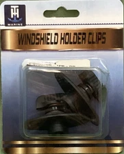 QTY 2 NEW GENUINE T-H MARINE WSH-1PR-DP WINDSHIELD HOLDERS BLACK 5/8" HOLE