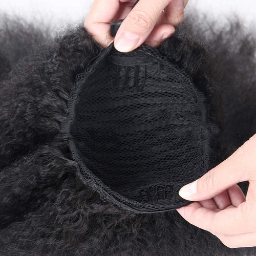 Clip sintético rizado negro afro de 22 pulgadas cordón en extensión de cabello cola de caballo - Imagen 4 de 5