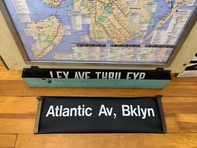 NY NYC SUBWAY 1 LINE ROLL SIGN ATLANTIC AVENUE BROOKLYN BARCLAYS CNTR WATERFRONT