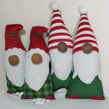 4 GNOME Throw Pillows Christmas 6"x12" & 6"x15" St. Nicholas Square NWOT - Santa