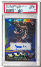 2019 AIRBORNE SIGNATURES AUTO BLUE #08/25 PSA GEM MINT 10 ZION WILLIAMSON POP 3!
