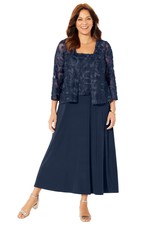 Catherines Women's Plus Size Embroidered Jacket Dress