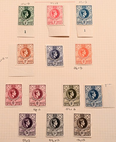 SWAZILAND 1938/43 Superb margins +perfs group , SG28 to SG 38 mvlh , mnh CV£200+ - Picture 2 of 2