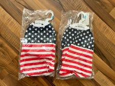 Two Top Paw All American Flag T-Shirts Dog Size Small