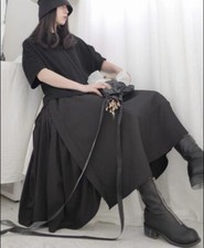 Japanese Street women Loose straight trousers Wide leg pantsskirt Unisex