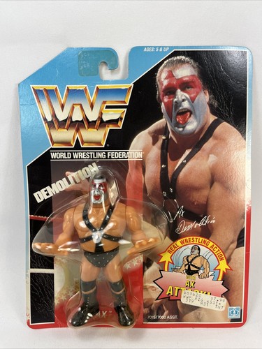 WWF HASBRO Demolition Ax 1990 MOC Blue Card WWE En...
