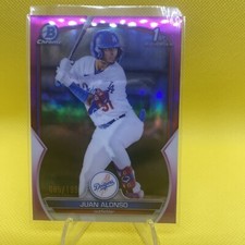2023 Bowman Chrome 1st Fuchsia Refractor Juan Alonso /199 WHC558
