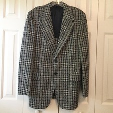 McGregor Vintage 60s Plaid Polyester Blazer 42L Heavy Quality Fabric