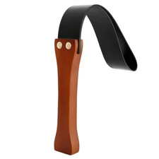 High Quality Wooden Handle Two Layer PU Leather Riding Whip Flogger Sex Gift