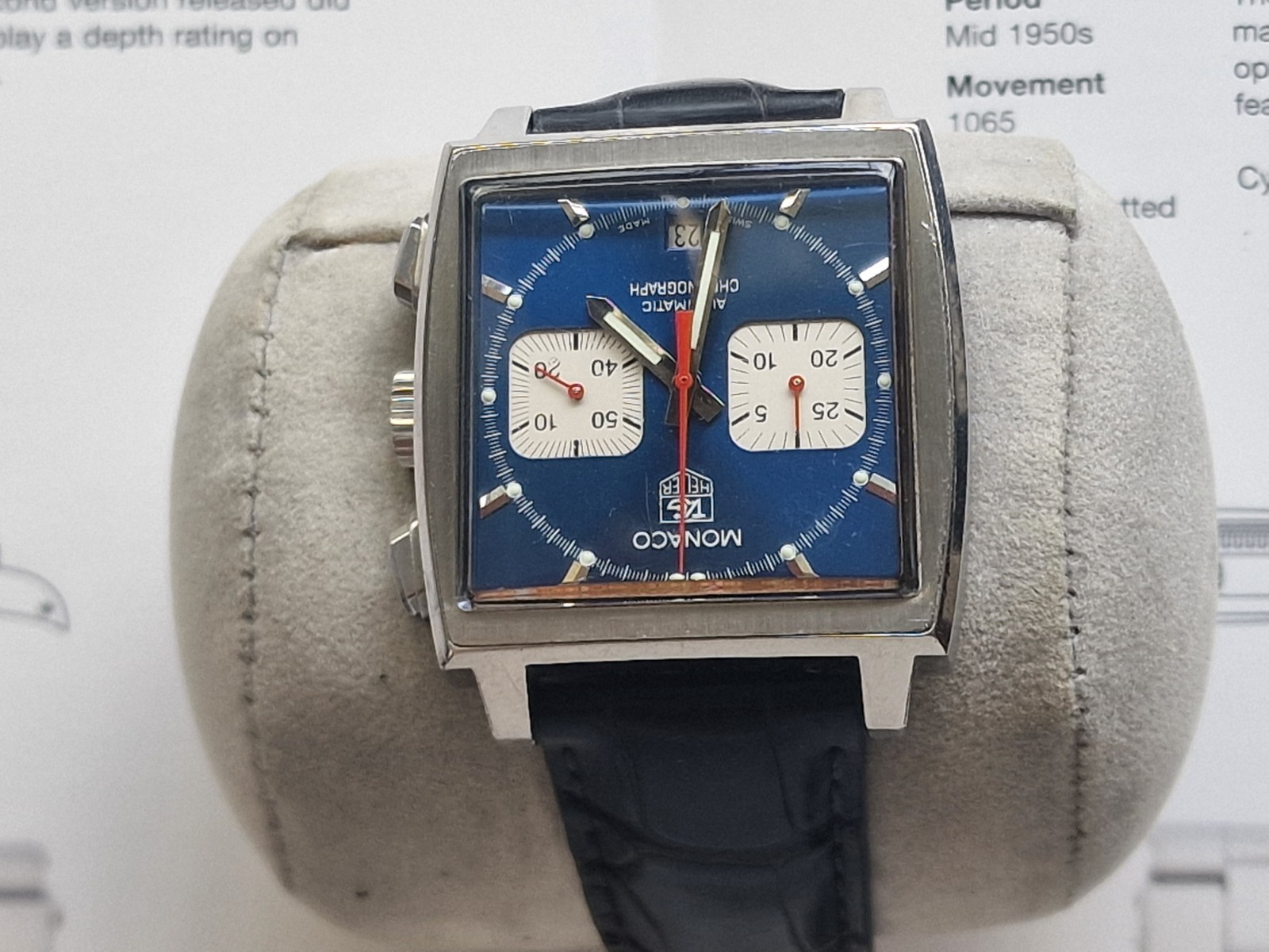 TAG Heuer Monaco Chronograph CW2113-0 Steve McQueen Men's Watch Blue Dial