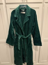 Vintage Laura Ashley Hunter Green Heavy Weight 100 Cotton Spa Robe One size