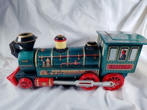 Juguetes modernos de la década de 1950 en funcionamiento “Western Special Locomotive” funciona con pilas de estaño