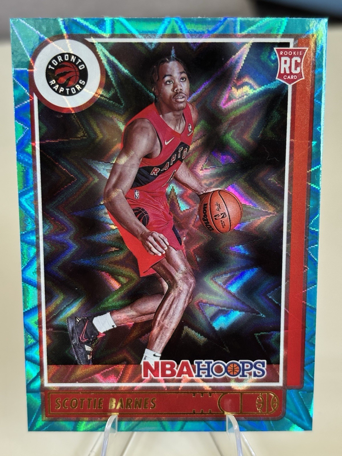 2021-22 Panini NBA Hoops - Rookies Scottie Barnes #227 Teal Explosion (RC)