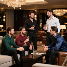 Mens Silk Shirt Button Down Shirt Jacket Long Sleeve Shirt Casual / Formal NEW