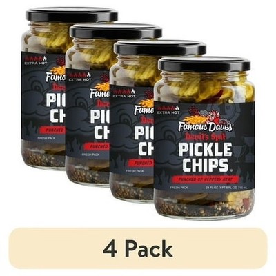 Spicy Pickle Chips Hot and Tangy Snack 24 fl oz Jar Pack of 4