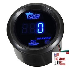 Car 2" 52mm Digital Blue LED Light Temperature Meter Automotive Oil Temp Gauge