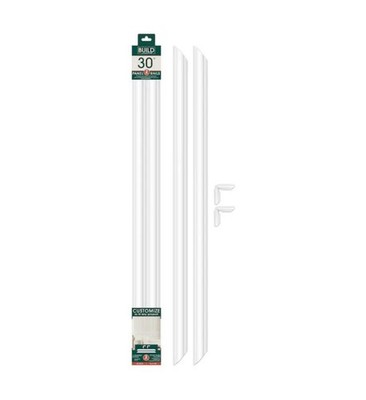 2-Pack 30'' Wall Panel Rail Kit White Finish Polystyrene Picture Frame Moulding