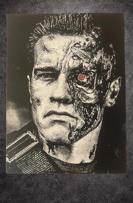 Bild Terminator schwarz-weiß Leinwand 30x40 cm Wanddeko Kino
