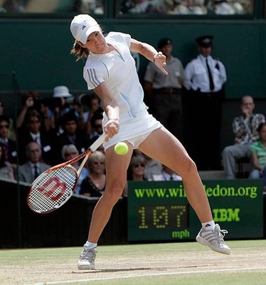 Justine Henin-Hardenne of Belgium v Amelie Mauresmo of France duri- Old Photo