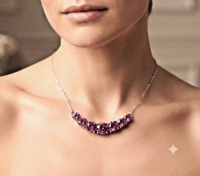 Share RARE 8.50 Ct Pink Diamond Necklace, Amazing Shine, FREE Diamond Studs